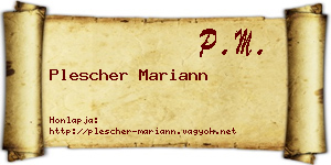 Plescher Mariann névjegykártya