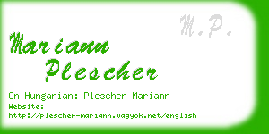 mariann plescher business card